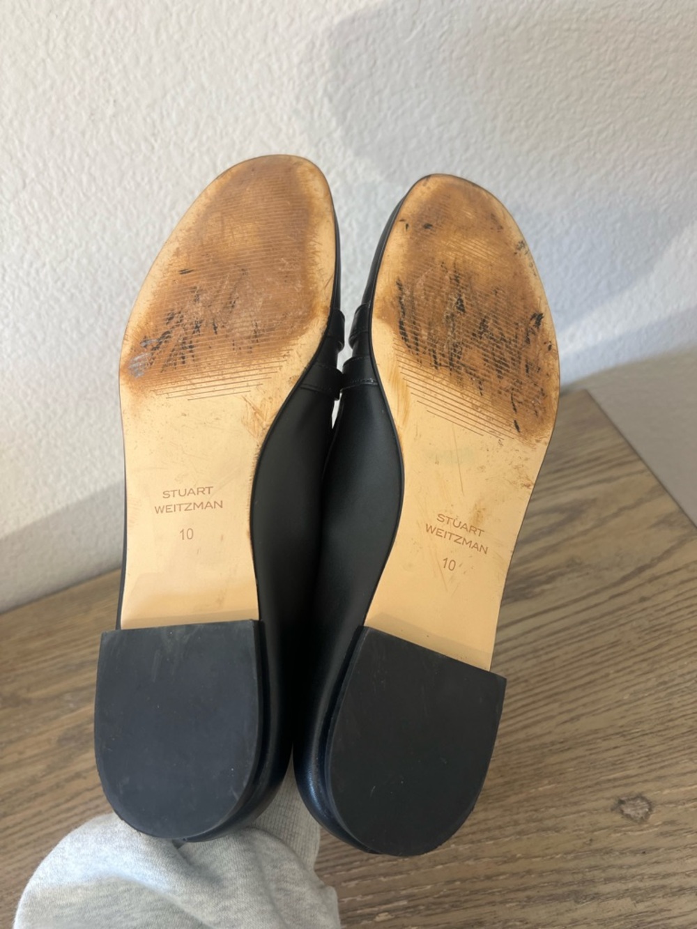 Stuart Weitzman Kenna black leather loafers menswear inspired sz 10 office - Picture 11 of 12